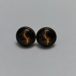 🌟3/$15 Antique Gold and Glass Lightning Earrings